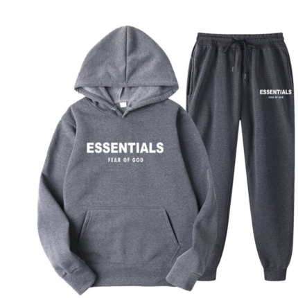 Essentials Merch Fear God Dark Gray Tracksuit