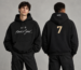 Black Fear of God Air graphic hoodie featuring number 7 print on back